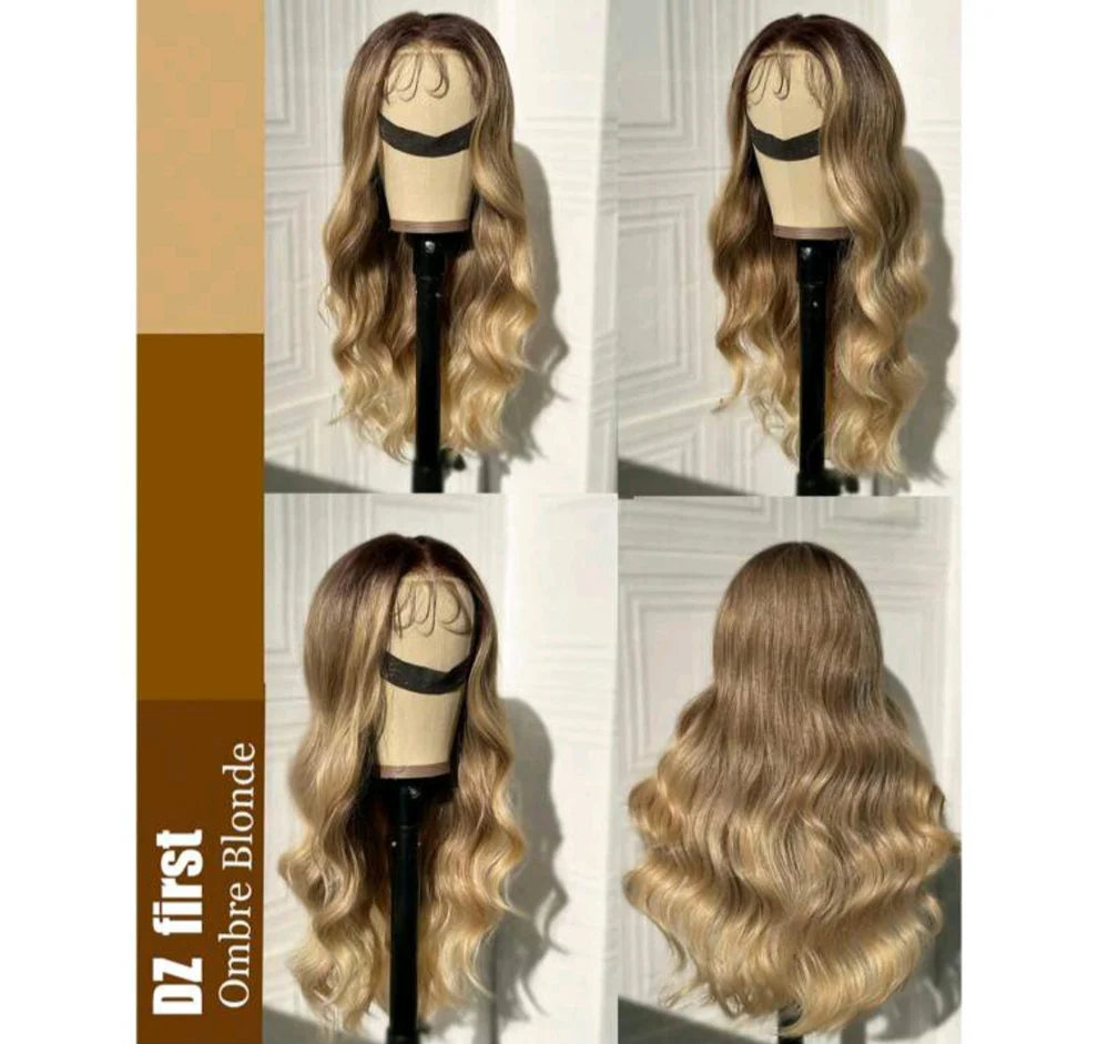 28 Inch Ombre blonde body wave High quality human hair blend